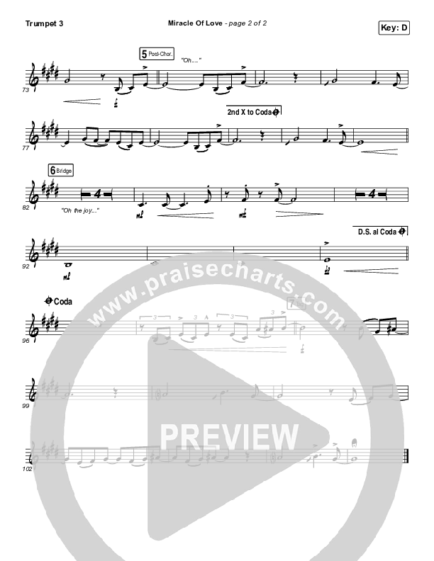 Miracle Of Love Trumpet 3 (Chris Tomlin)