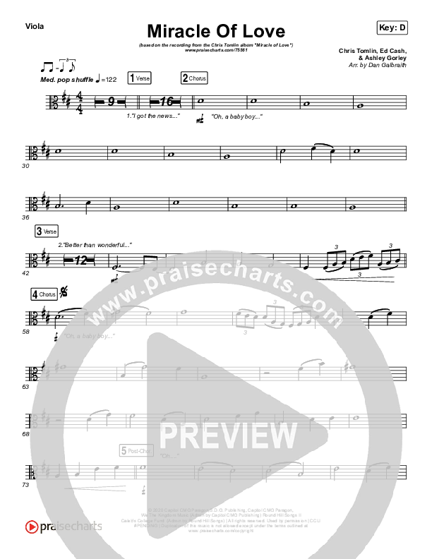 Miracle Of Love Viola (Chris Tomlin)