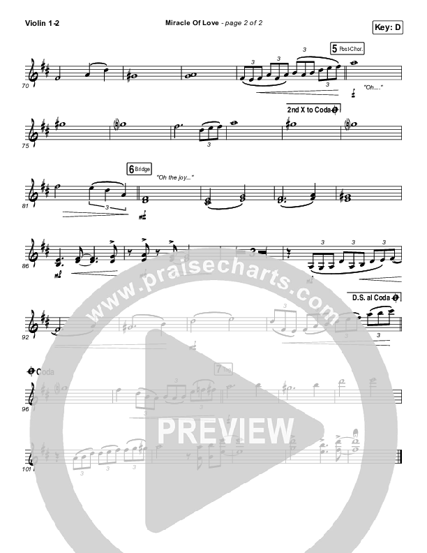 Miracle Of Love Violin 1/2 (Chris Tomlin)