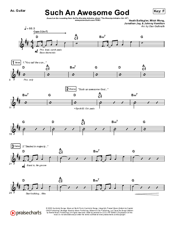 Such An Awesome God Acoustic Guitar (Shane & Shane/The Worship Initiative / Dinah Wright / Davy Flowers)