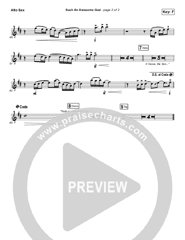 Such An Awesome God Alto Sax (Shane & Shane/The Worship Initiative / Dinah Wright / Davy Flowers)