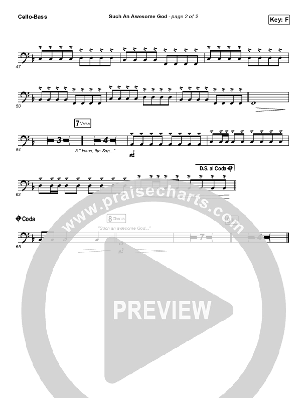 Such An Awesome God Cello/Bass (Shane & Shane/The Worship Initiative / Dinah Wright / Davy Flowers)