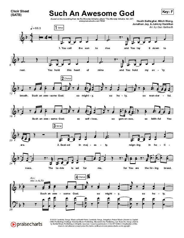 Such An Awesome God Choir Vocals (SATB) (Shane & Shane/The Worship Initiative / Dinah Wright / Davy Flowers)