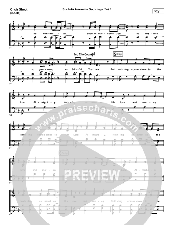 Such An Awesome God Choir Sheet (SATB) (Shane & Shane/The Worship Initiative / Dinah Wright / Davy Flowers)