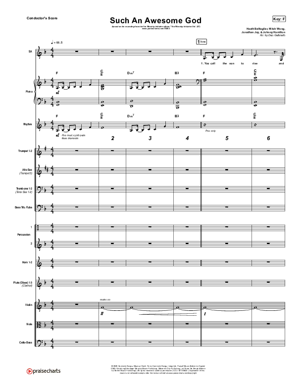 Such An Awesome God Conductor's Score (Shane & Shane/The Worship Initiative / Dinah Wright / Davy Flowers)