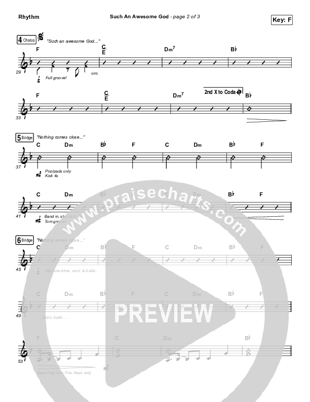 Such An Awesome God Rhythm Chart (Shane & Shane/The Worship Initiative / Dinah Wright / Davy Flowers)