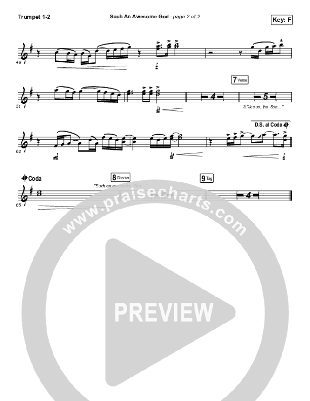 Such An Awesome God Trumpet 1,2 (Shane & Shane/The Worship Initiative / Dinah Wright / Davy Flowers)