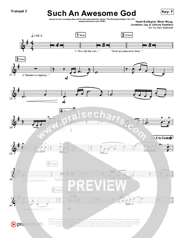 Such An Awesome God Trumpet 3 (Shane & Shane/The Worship Initiative / Dinah Wright / Davy Flowers)