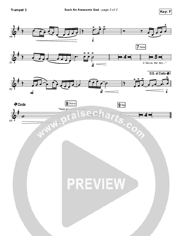 Such An Awesome God Trumpet 3 (Shane & Shane/The Worship Initiative / Dinah Wright / Davy Flowers)