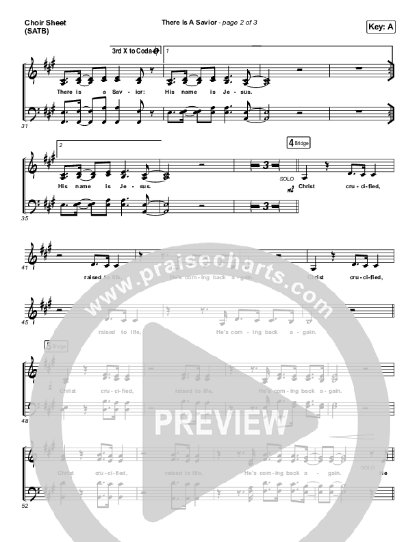 There Is A Savior Choir Sheet (SATB) (Dwell Songs)