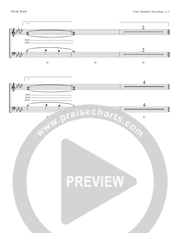 Come Christians Join To Sing Choir Sheet (Todd Billingsley)