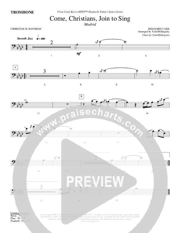 Come Christians Join To Sing Trombone (Todd Billingsley)