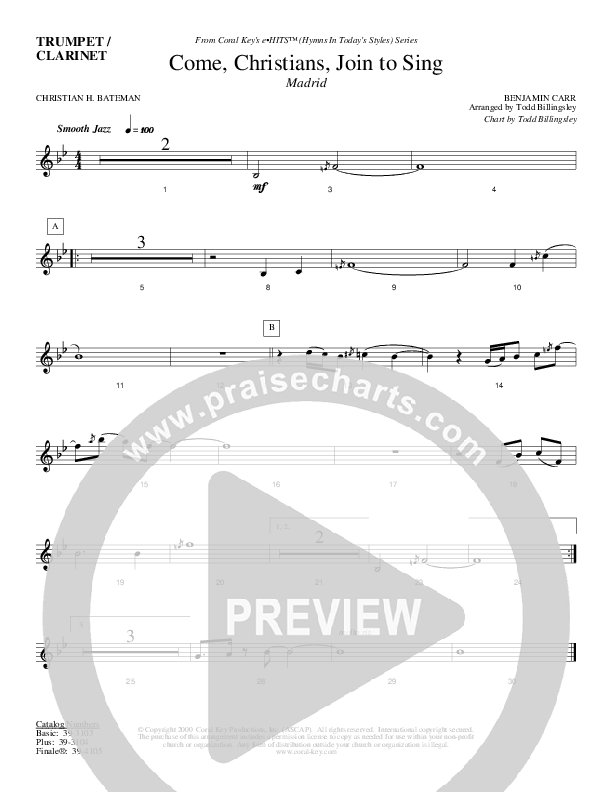 Come Christians Join To Sing Trumpet (Todd Billingsley)
