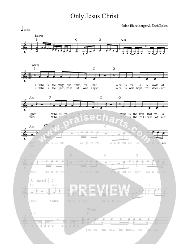 Only Jesus Christ Lead Sheet (Citizens)