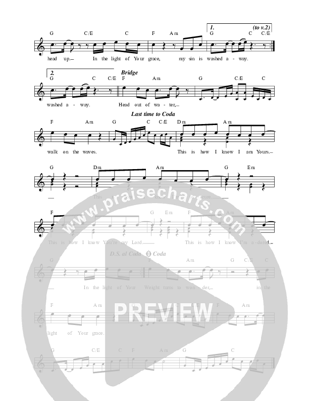 Light Of Your Grace Lead Sheet (Citizens)