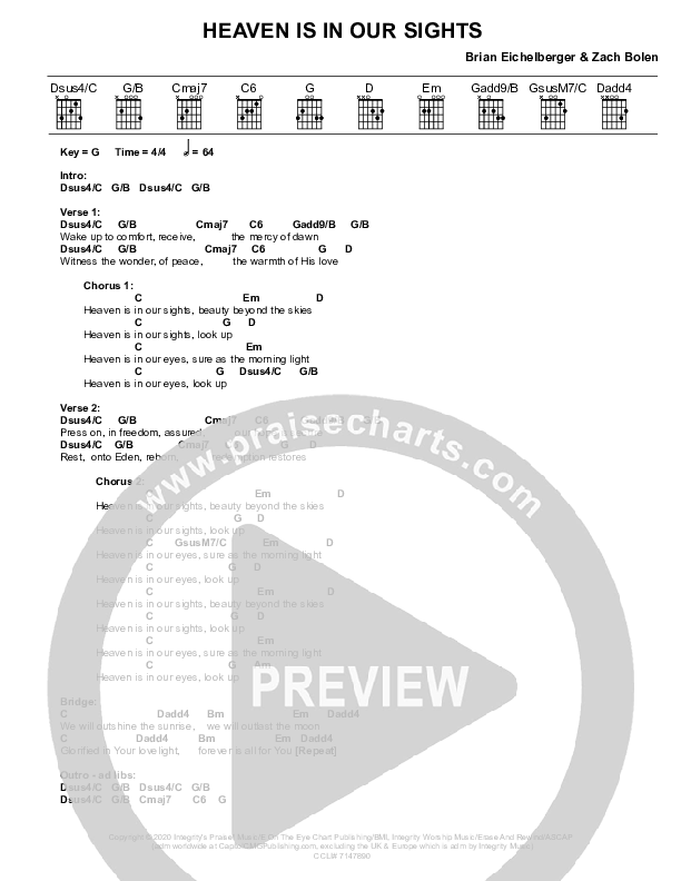 Heaven Is In Our Sights Chord Chart (Citizens / Shea Salisbury)