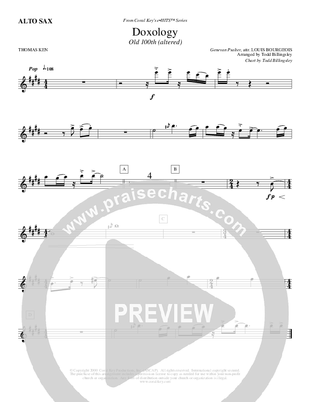 Doxology Alto Sax (Todd Billingsley)