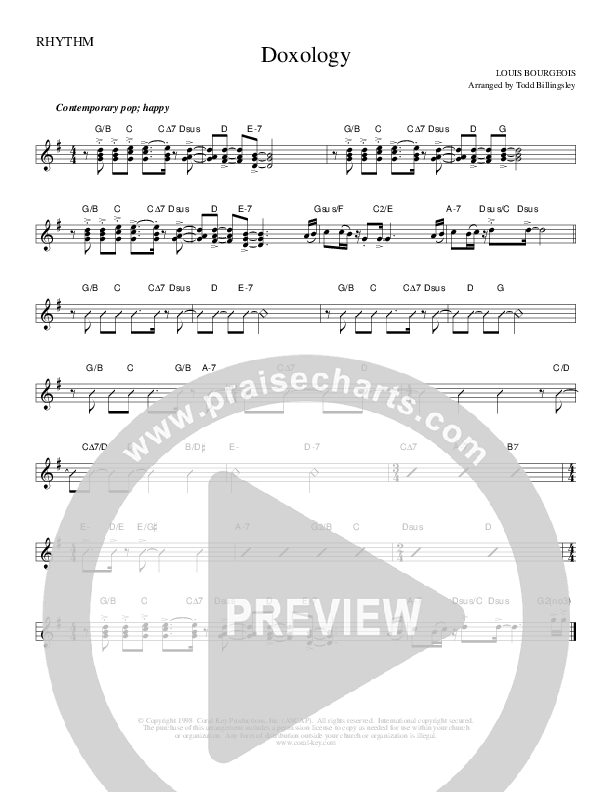 Doxology Rhythm Chart (Todd Billingsley)