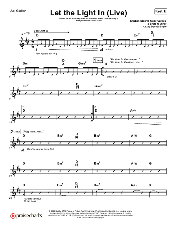 Let The Light In (Live) Acoustic Guitar (Kari Jobe)