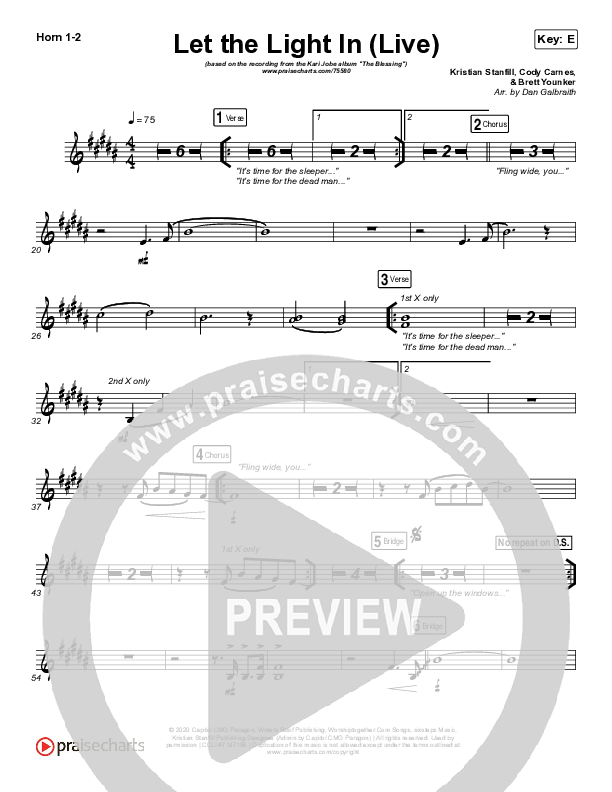 Let The Light In (Live) Brass Pack (Kari Jobe)
