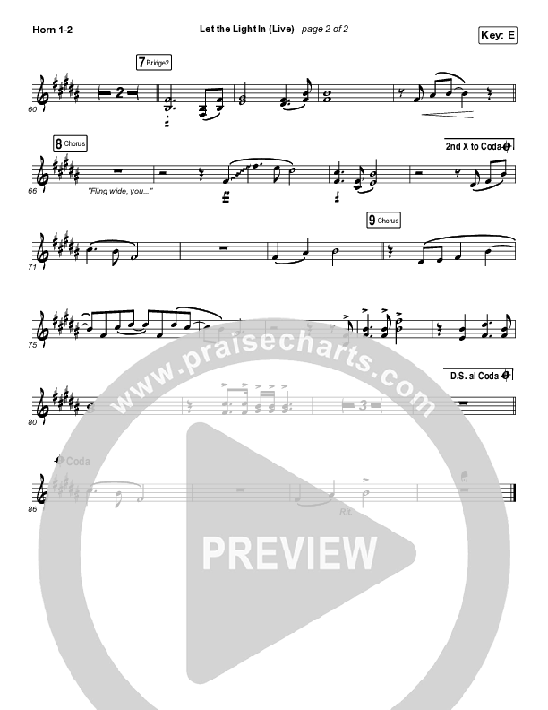 Let The Light In (Live) Brass Pack (Kari Jobe)