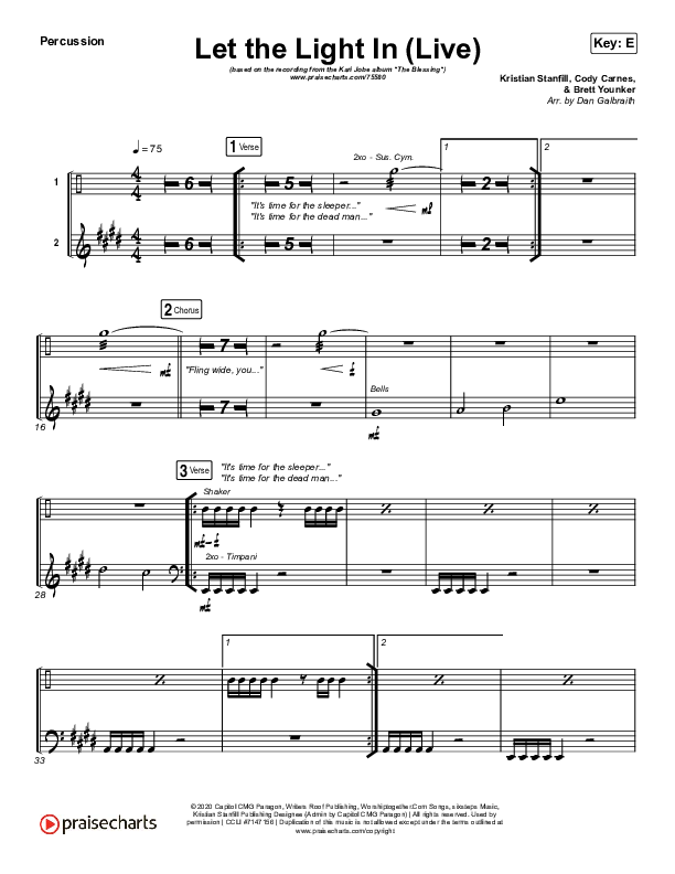 Let The Light In (Live) Percussion (Kari Jobe)