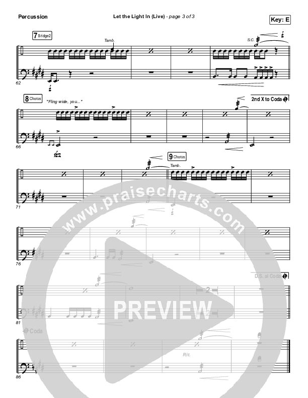 Let The Light In (Live) Percussion (Kari Jobe)