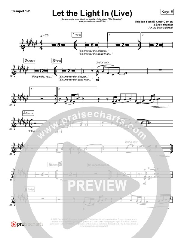 Let The Light In (Live) Trumpet 1,2 (Kari Jobe)
