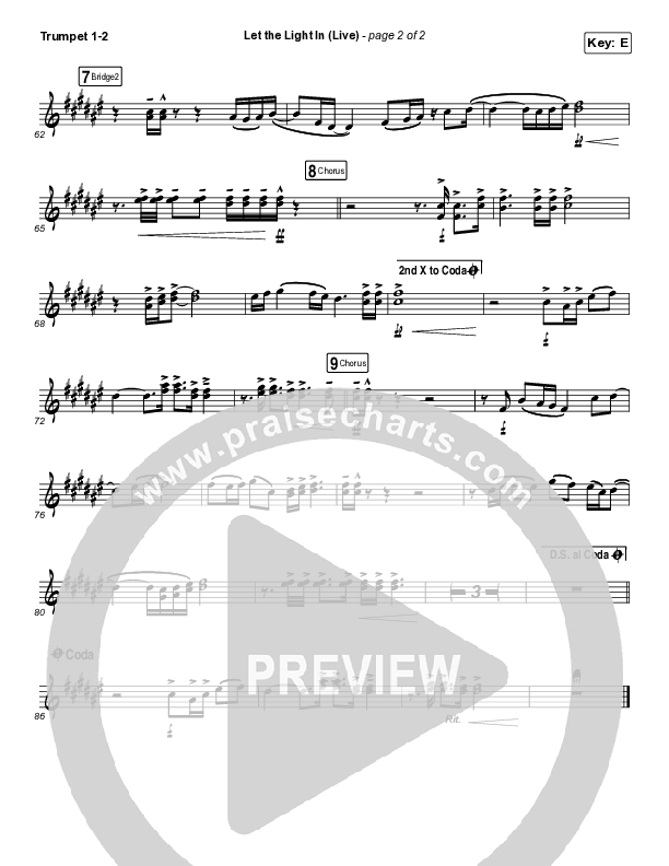 Let The Light In (Live) Trumpet 1,2 (Kari Jobe)