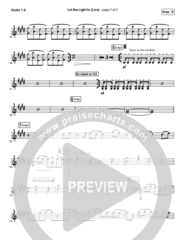 Let The Light In (Live) Violin 1/2 (Kari Jobe)