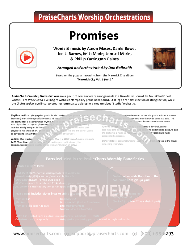 Promises Cover Sheet (Maverick City Music)