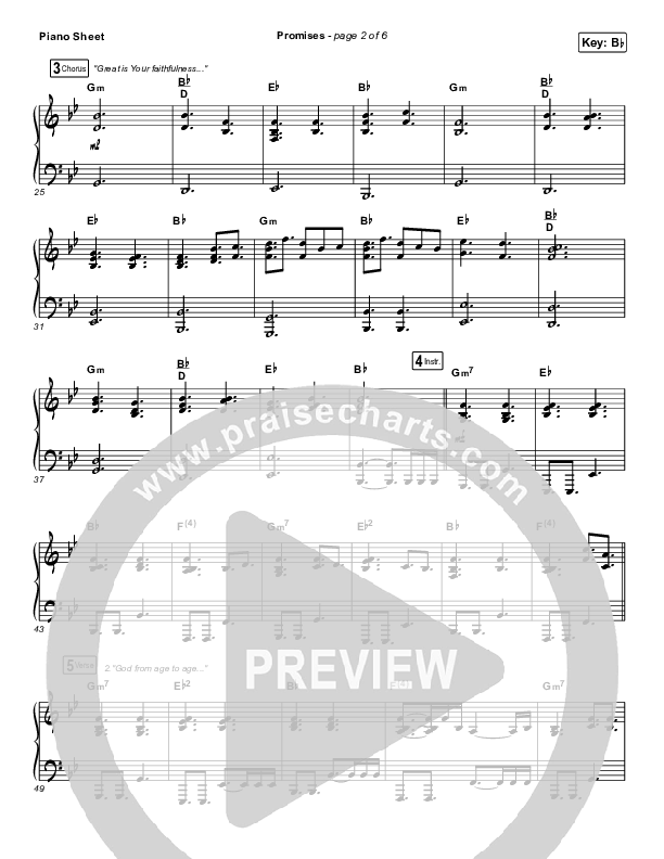 Promises Piano Sheet (Maverick City Music)