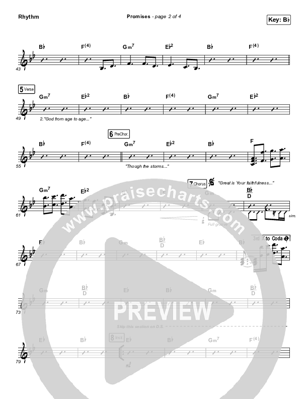 Promises Rhythm Chart (Maverick City Music)