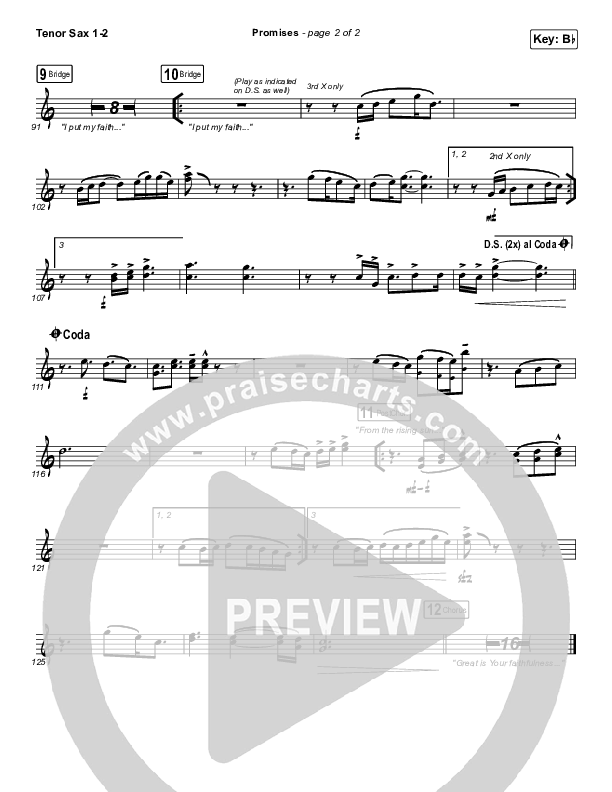Promises Tenor Sax 1,2 (Maverick City Music)