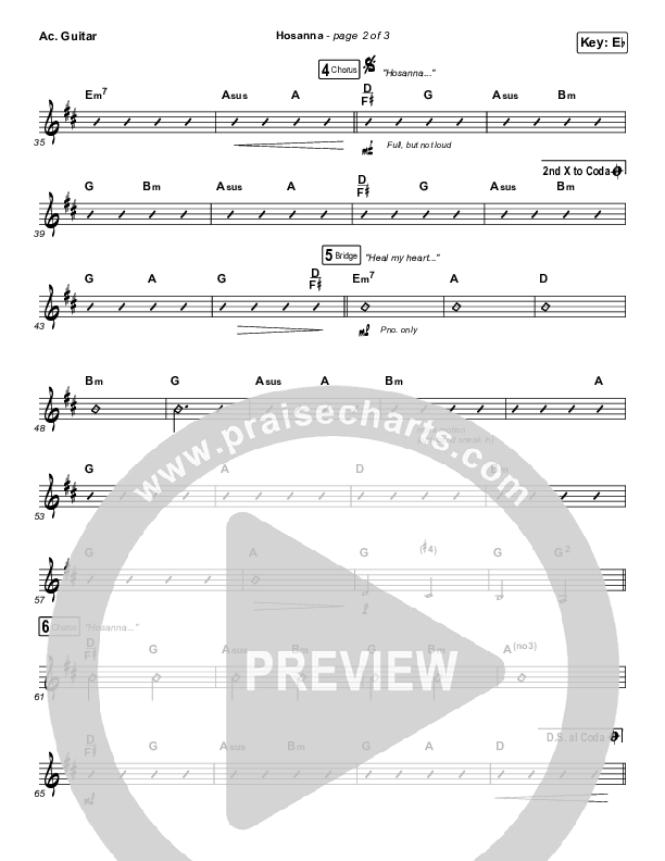 Hosanna Acoustic Guitar (Hillsong Worship / Brooke Ligertwood)