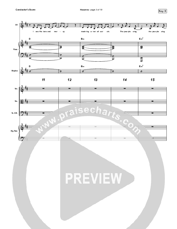 Hosanna Conductor's Score (Hillsong Worship / Brooke Ligertwood)