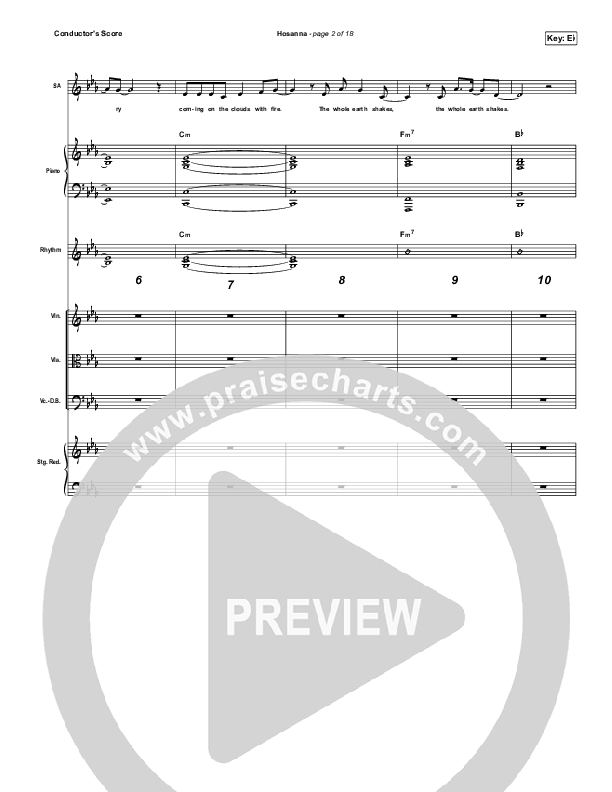 Hosanna Conductor's Score (Hillsong Worship / Brooke Ligertwood)