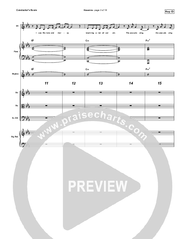 Hosanna Conductor's Score (Hillsong Worship / Brooke Ligertwood)