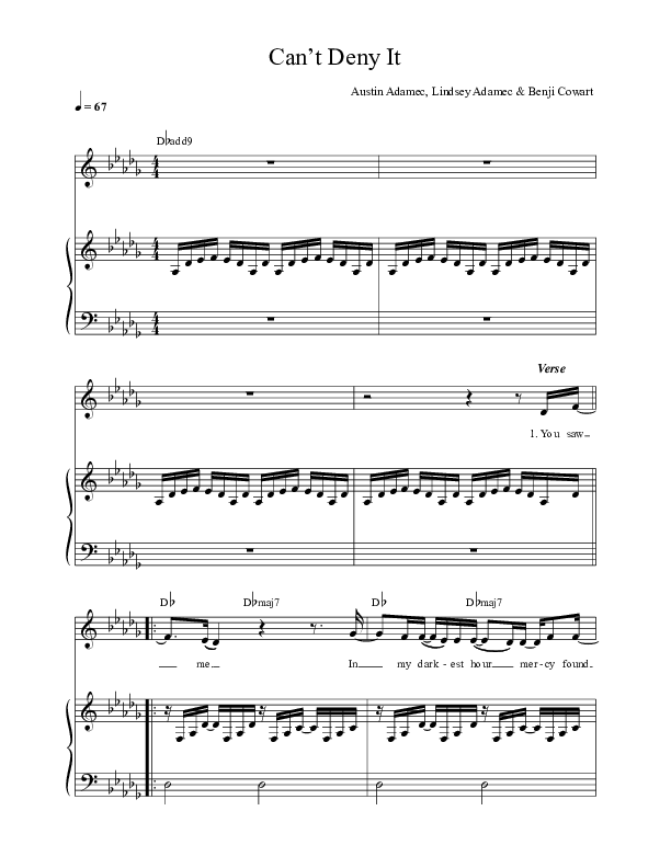 Can't Deny It (Live) Lead & Piano (Austin & Lindsey Adamec)