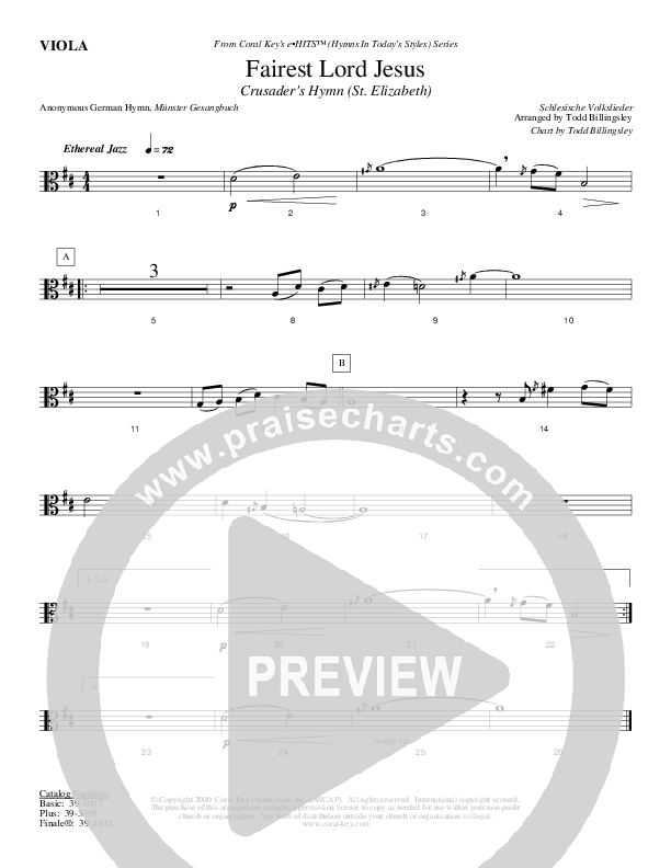 Fairest Lord Jesus Viola (Todd Billingsley)