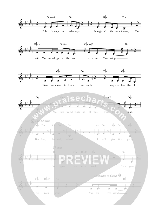 You Are The Word Lead Sheet (Sandra McCracken)