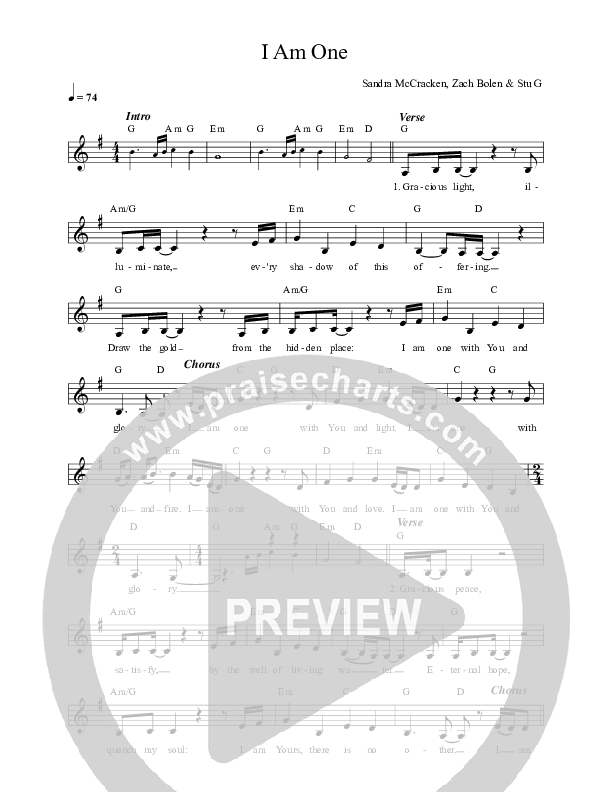 I Am One Lead Sheet (Sandra McCracken / Citizens)