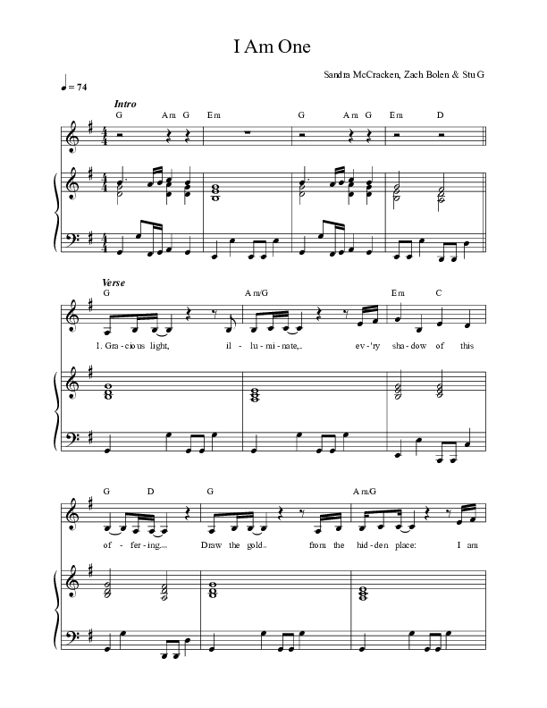 I Am One Lead & Piano (Sandra McCracken / Citizens)