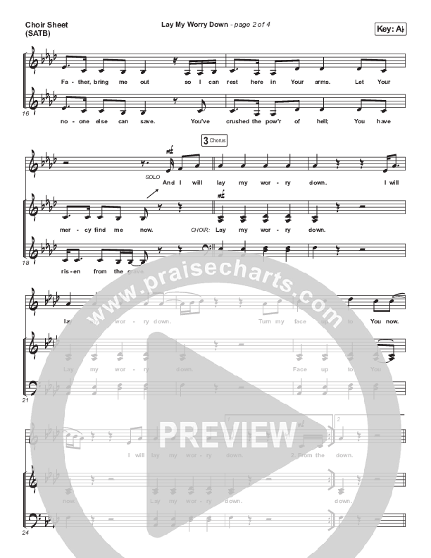 Lay My Worry Down Choir Sheet (SATB) (Sandra McCracken)