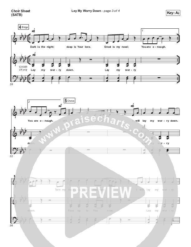 Lay My Worry Down Choir Vocals (SATB) (Sandra McCracken)