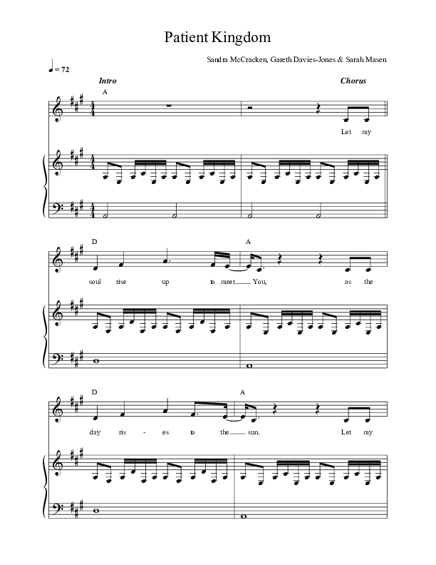 Patient Kingdom Piano/Vocal (Sandra McCracken)