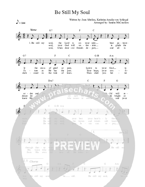 Be Still My Soul Lead Sheet (Sandra McCracken)