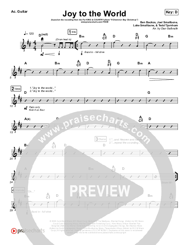 Joy To The World Acoustic Guitar (for KING & COUNTRY)