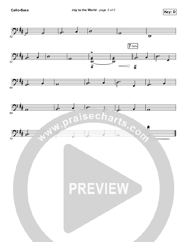 Joy To The World Cello/Bass (for KING & COUNTRY)