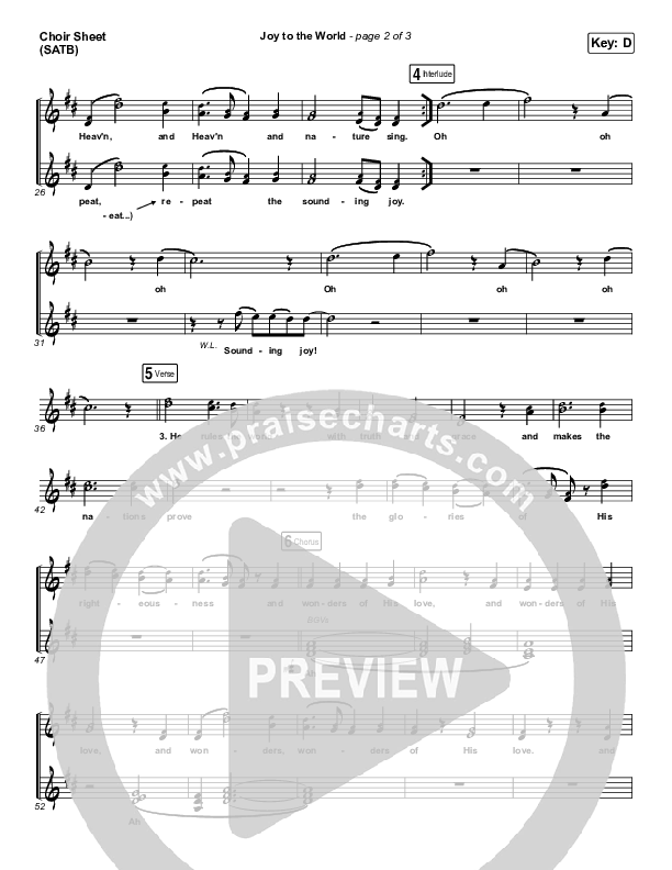 Joy To The World Choir Vocals (SATB) (for KING & COUNTRY)